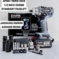 impact wrench 84+ APR JAPAN tech mesin pembuka baut ban mobil motor CVT baterai cordless 550Nm COD