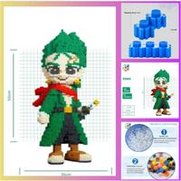 Mainan Zoro Brick Susun Roronoa Zoro Brick One Piece Mainan Susun Figure