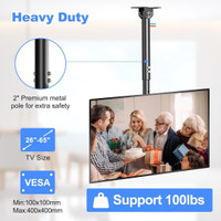 Ceiling TV Mount Full Motion TV Bracket for Most 26 to 65 Inch Flat Curved TVs/Monitors, Swivel Tilt Height Adjustable Hanging TV Mount