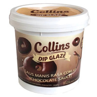 Collins Dip Glaze Chocolate Dark Sauce Saus Manis Rasa Coklat Kemasan 1Kg