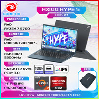 Axioo Hype 5 AMD X6 Ryzen 5 6600H RAM 16GB SSD 512GB W11 14" FHD IPS Backlit 1Yr