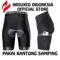Celana Pendek Sepeda Roadbike Pria Wanita Padding Gel 5D ARSUXEO BG566