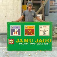 BARANG JADUL PLANG TOKO JAMU JAGO LAWASAN 1MUKA  ERA TAHUN 70'S kondisi Masih tergolong Bagus.