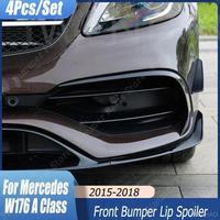 Impor Front Bumper Lip Splitter Fog Lamp Trim Grille Air Blade For Mercedes Benz A Class W176 A200 220 250 AMG Line 2015-2018 Upgrade