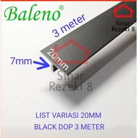 List T Variasi 20 mm HITAM / Aluminium Lis Edging Penutup Celah Strip