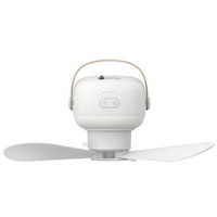 1Pcs Mini USB Fan Battery Operated Remote Control Fan Portable Fan LED Light For Home White