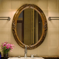 62cmx81cm European Retro Oval Bathroom Mirror Entrance Beauty Dressing Mirror wall decorative mirror for living room large