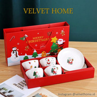 Hampers Natal Kado Christmas Gift Piring Mangkok Santa Claus Klaus Hampers