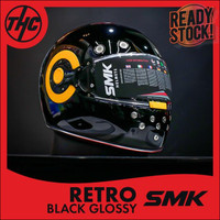HELM SMK RETRO BLACK GLOSSY FULL F HELMET SMKE