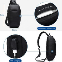 OZUKO 9223 Tas Sling Bag Pria Tas SlingBag Pria ANTITHEFT Tas Pria