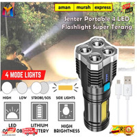 Senter Chargeable LED COB Flashlight L-S03 - Senter Cas Waterproof
