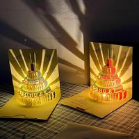 Unggul Emas Kue Lucu Kartu Ucapan Pop Up Musik Card Ucapan Ta Dimensi