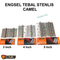 Terkini Engsel Tebal Stainles 5" Inch Bagus / Tu Jendela Silver