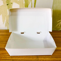 PAPER LUNCH BOX SIZE M ISI 100 PCS BAHAN IVORY MODEL LIPAT SENDIRI