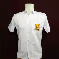 Kemeja putih - Baju seragam SMP (Logo bordir)