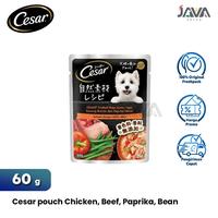 Cesar Pouch 60gr Rasa Ayam, Sapi, Paprika/ Wet Food/ Makanan Anjing
