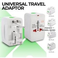 [FREYA] Universal Travel Adaptor EU AU UK US Plug Warna Putih Premium