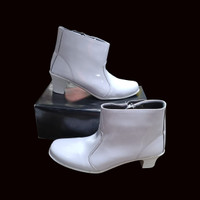Sepatu boot pdh  Cewek putih  kilap