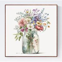 Lukisan Repro / Floral Contemporary - Watercolor Jar Bouquets 6