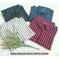 kemeja monalisa wolfis/kemeja motif salur