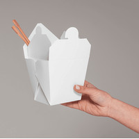 Food Pail / Mangkok Kertas / Rice Box Putih L Polos