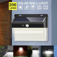 Lampu Dinding Outdoor Solar Sensor Gerak 206 LED 1W Cool White