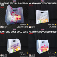 Plastik Bento Dove Isi 50 Pcs Kantong HD Box Brownies Bolu Susu Motif