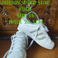 sepatu bekas second original, adidas super star kulit, size36, insol22
