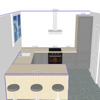 kitchenset table minimalis letter U ukuran panjang 2,8m