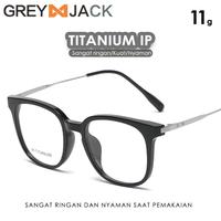 Grey Jack Kacamata Frame Titanium Model Kotak Ringan Kokoh 95036