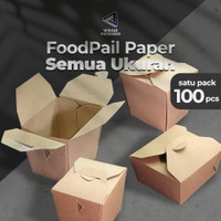 FOOD PAIL - PAPER LUNCH BOX - KOTAK MAKAN DUS COKLAT / KRAFT ALL SIZE