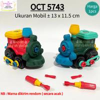Mainan Edukasi Kereta Api DIY Bongkar Pasang Train Free Obeng OCT5743