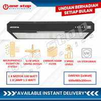 MODENA AX 0611 BABK Purifier Slim Hood Hybrid w/ UV Sterilwave 60cm