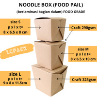 PAPER RICE BOX FOOD PAIL NOODLE BOX PAPER LUNCH BOX KRAFT KOTAK MIE