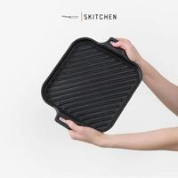 Terbaru Skitchen Giza Grill Pan/Cast Iron Premium/Panggangan Besi Cor
