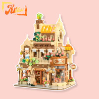 Sembo Blok Bangunan Murah INBRIXX penrose Teddy Bear Coffee House Mainan Brick Balok Susun - 881103 Hadiah