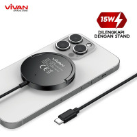 VIVAN Wireless Charger Magsafe Adaptor 15W Stand holder Magnetic Fast Charging VWC04 Original - Garansi 1 Tahun