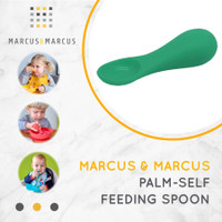 Marcus&Marcus Palm Self Feeding Spoon Green-Peralatan Makan MPASI