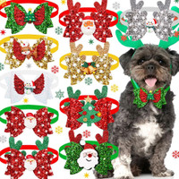 40PCS Christmas Dog Bowties For Small Dog Puppy Collar Bow Tie Dogs Gr