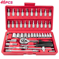 Murah 46Pc Set Socket Full Lengkap Socket Tool Kit Pas Ring Motor