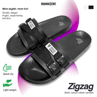 Moral Flat Official-Sandal Slop webbing Strap Casual/Unisex-MF  Classic-fullblack
