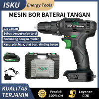 ISKU Mesin Bor Baterai Tangan 12V 10MM Mesin Bor Impact Drill Bor