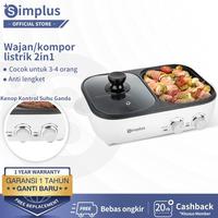 Simplus Panci Wajan Listrik 2in1 BBQ Pan Shabu-Shabu Hot Pot Grill by