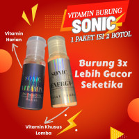 SONIC VITAMIN BURUNG 1 PAKET ISI 2 SERBUK PENGGACOR SEMUA BURUNG MURAI BATU KACER C IJO