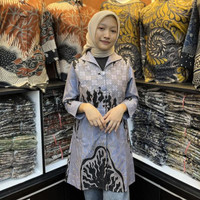 BLOUSE BATIK WANITA MEGAMENDUNG GALERIBATIKDM KATUN LAPIS TRICOT