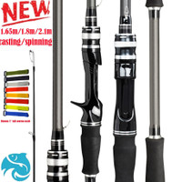 joran pancing 2 bagian spinning/casting 1.65m/1.8m/2.1m M/ML joran Joran Pancing Carbon Sutet 2 Bagian Tongkat Pancing Putar/Casting UL Power Untuk Air Tawar Dan Laut