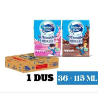 Frisian Flag Nutribrain Milky Susu 115ml 1 Dus Isi 36 Kotak Cokelat Strawberry All Variant