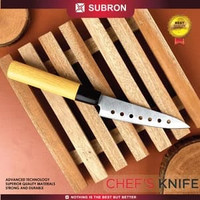 SUBRON Pisau Dapur Stainless Lubang 24cm Tebal Tajam Kitchen Chef Knife Potong Buah Sayur Daging Multifungsi Murah