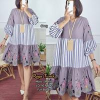 Rosa tunik salur/ tunik Shakila bordir by mumufashion