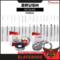 Kuas Brush Hobby Mio - HMB Point Fine Flat Liner Oblique Chipping Dry Paint Tray Celaning Brush Washer cat model kit gundam detailing varian